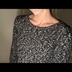 Black and white fuzzy sweater